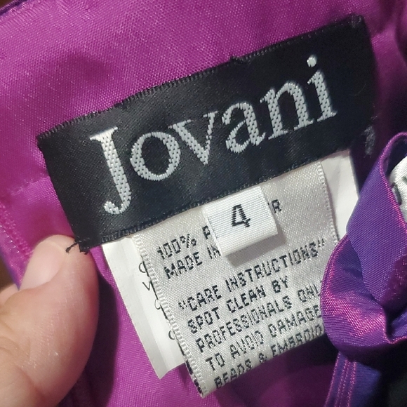 Jovani Sequined Mini Dress in Purple and Gold - Picture 2 of 11